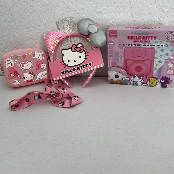 Hello Kitty Bundle! Headband, crossbody and Mini Cake Making Kit!